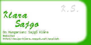 klara sajgo business card